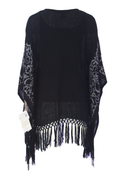 Miraclebody by Miraclesuit Women's Black Felicity Fringed Poncho $120 NWT