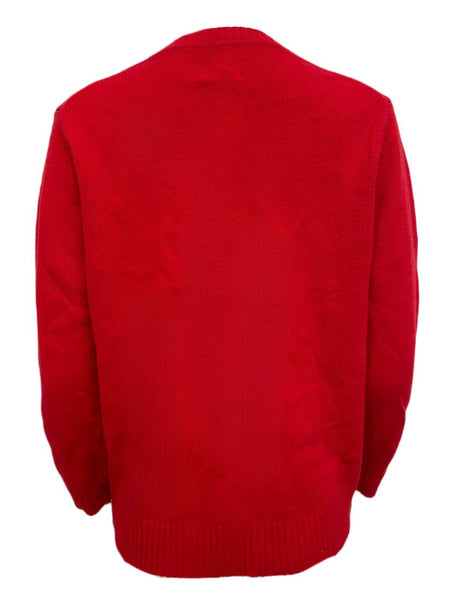 GANT RUGGER Women's Red Wool Blend Bottoms Up Sweater 481404 Size Large