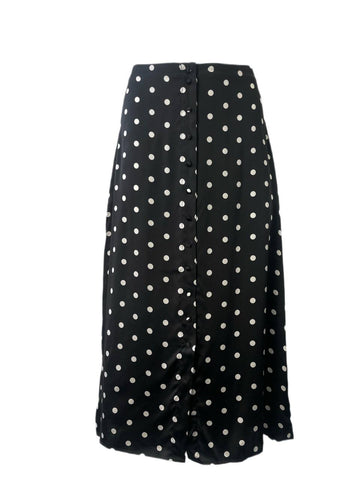 CAMI Women's Black Midi Button Front Skirt #499 S NWT