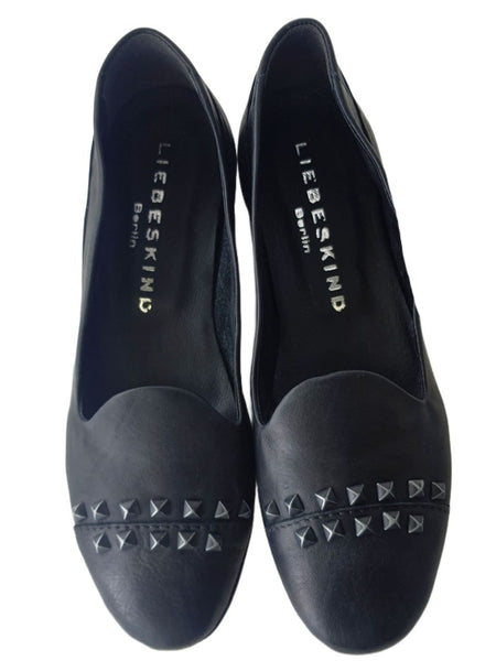 LIEBESKIND Women's Black Leather Balerina Flats #LK5019 8.5 NWOB