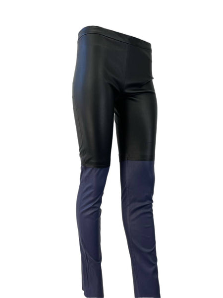 EMERSON Women's Black Leather Zip Pants #5101 2 NWT