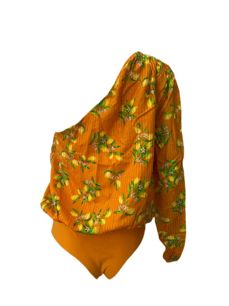 CAMI Women's Orange One Long Sleeve Blouse #534 XL NWT