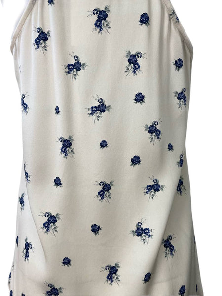 CAMI Women's White Floral Racer Top #565 S NWT