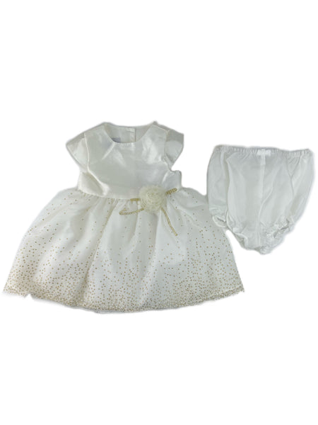 PIPPA & JULIE Baby Girl's Ivory 3 Piece Set Dress #600 18M NWT