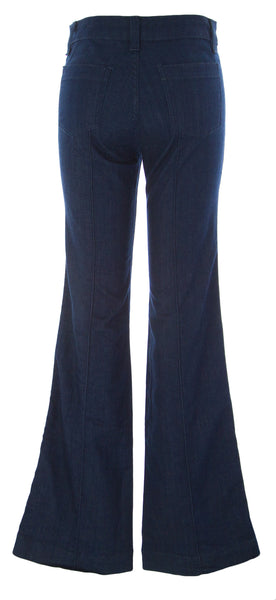 RAVEN Women's Blue Denim Bliss Wash Kaela Mid Rise Flared Jeans Sz 27 NWT