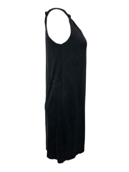 ECRU Women's Black Suede Cupro One Shoulder Dress #6090 S NWT
