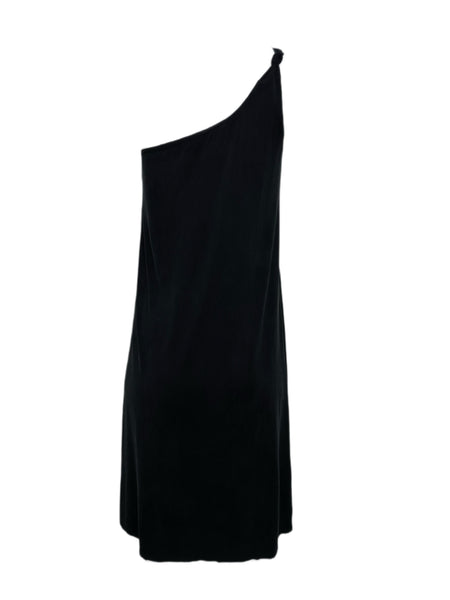 ECRU Women's Black Suede Cupro One Shoulder Dress #6090 S NWT