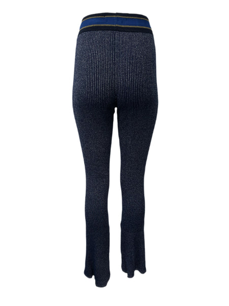 SCOTCH & SODA Women's Blue Lurex Knit Flared Pants #653 XS NWT