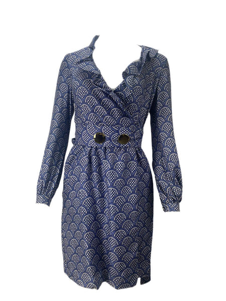 ELIZABETH MCKAY Women's Blue Scales Scotland Dress #7002 NWT