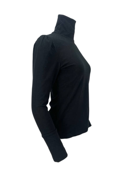 ELIZABETH MCKAY Women's Black Turtle Neck Tee #7008 M NWT