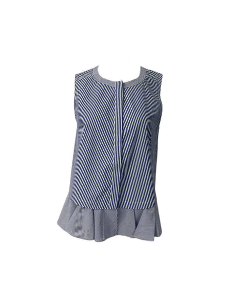 DEREK LAM Women's Blue Sleeveless Shirt #700SC 4 NWT