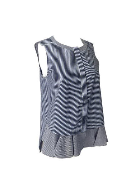 DEREK LAM Women's Blue Sleeveless Shirt #700SC 4 NWT