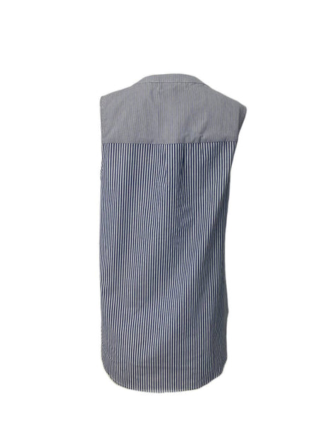 DEREK LAM Women's Blue Sleeveless Shirt #700SC 4 NWT