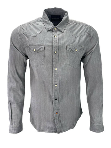 SCOTCH & SODA Men's Grey Classic Western Shirt #702 XXL NWT