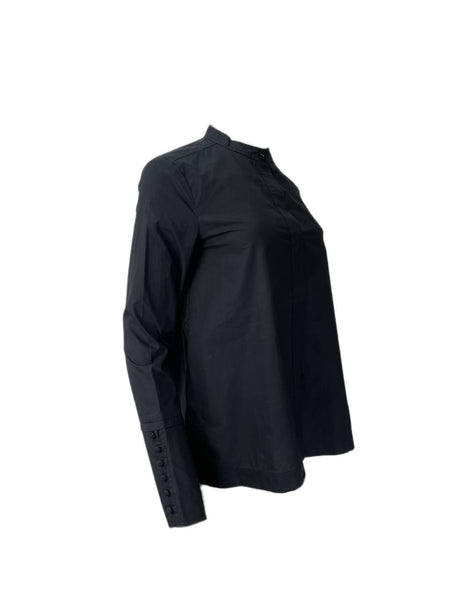DEREK LAM Women's Black Long Sleeve Shirt #708CP 4 NWT