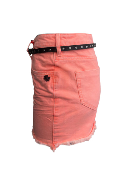 Maison Scotch Women's Pink Two-Way Belt Skirt #714 26 NWT