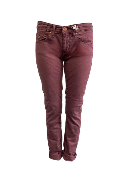 Maison Scotch Women's Burgundy Soft Low Rise Pants #726 NWT