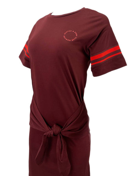 SCOTCH & SODA Women's Bordo Belted Dress #727 S NWT