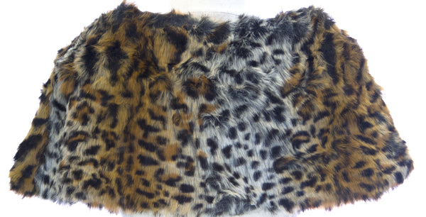 STEVIE MAC Women's Brown Leopard Faux Fur Fashion Wrap #753 NEW