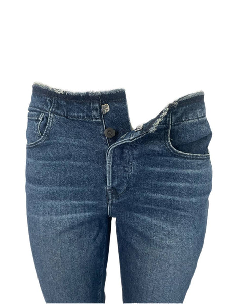 3X1 Women's Dark Blue Straight Button Pockets Jeans #754 NWT