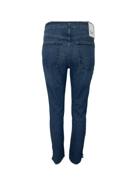 3X1 Women's Dark Blue Straight Button Pockets Jeans #754 NWT