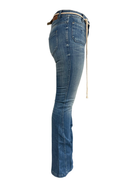 MAISON SCOTCH Women's Blue Flared Tie Dye Jeans #756 NWT