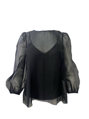 CAMI Women's Black Casual Blouse #763 XS NWT