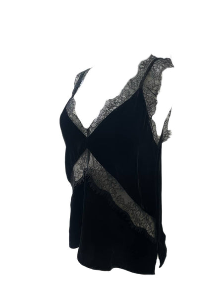 CAMI Women's Black Casual Velvet Sleeveless Top #785 XS NWT