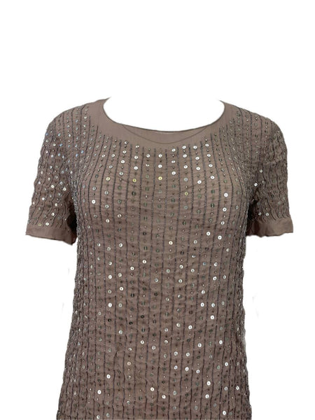 RICHARD CHAI Women's Beige Embroidered Top #7F11 NWT