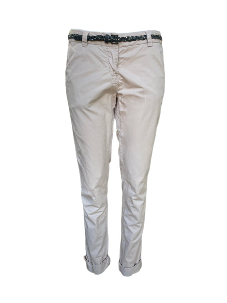 Maison Scotch Women's Light Pink Belted Chinos Pants #801 NWT