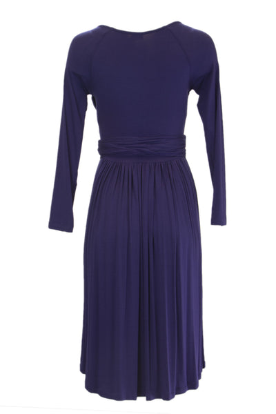 ANALILI Women's Criss Cross Sash Around A-Line Dress Sz Small Indigo