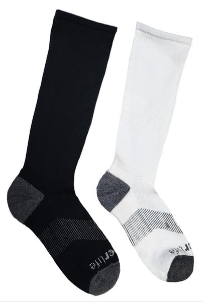 TOMMIE COPPER Women's 4 Pair Black/White Compression OTC Socks