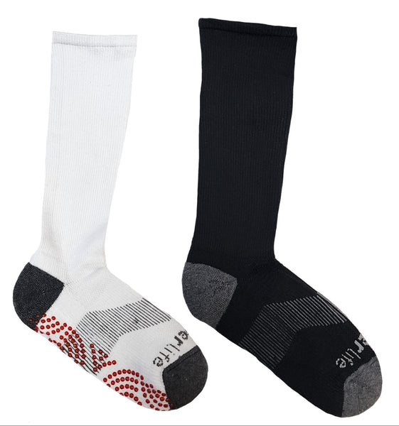 TOMMIE COPPER Women's 4 Pair Black/White Compression OTC Socks