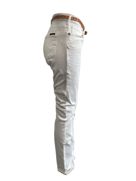 MAISON SCOTCH Women's White Belted Skinny Jeans #849 NWT