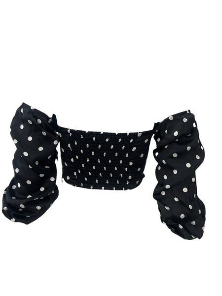 CAMI Women's Black Vintage Cropped Top #857 S NWT