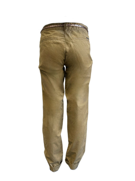 Maison Scotch Women's Brown Belted Chinos Pants #860 30/32 NWT