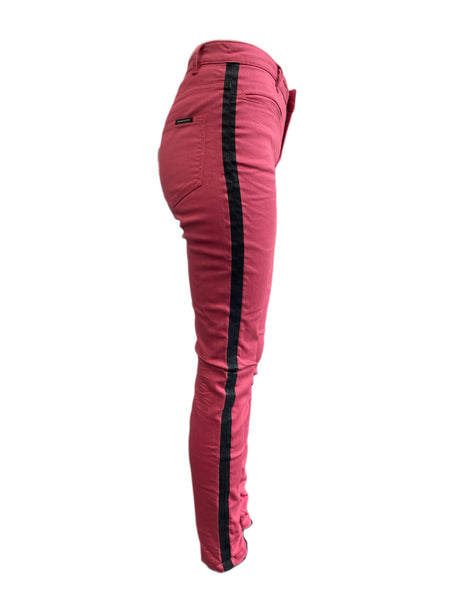 Maison Scotch Women's Pink Skinny Side-Stripe Pants #881 No Size NWT