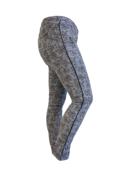 Maison Scotch Women's Grey All Over Print Pants #882 NWT