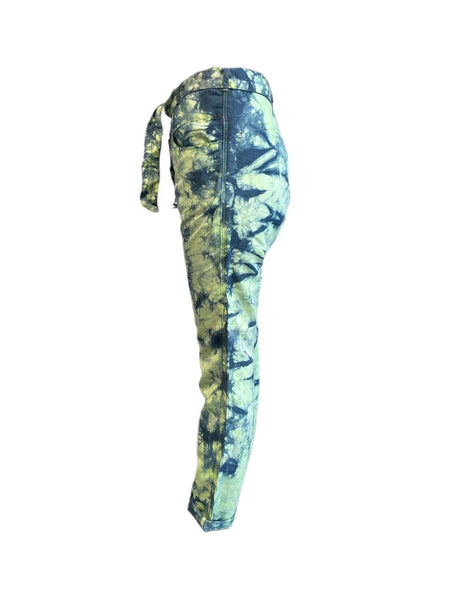 Maison Scotch Women's Multicolor Straight Leg Tie Dye Pants #884 1 NWT