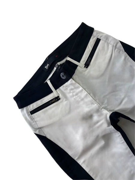 3X1 Women's White Black Skinny Zip Jeans #909 25 NWOTT