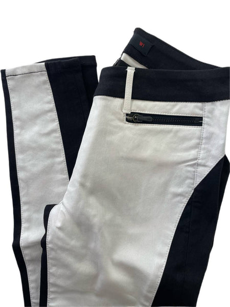 3X1 Women's White Black Skinny Zip Jeans #909 25 NWOTT