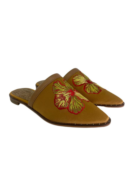 SCOTCH & SODA Women's Gold Kalin Textile Slides #9617 5.5 NWOTB