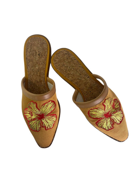 SCOTCH & SODA Women's Gold Kalin Textile Slides #9617 5.5 NWOTB