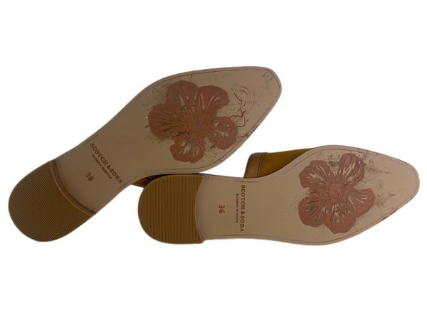 SCOTCH & SODA Women's Gold Kalin Textile Slides #9617 5.5 NWOTB