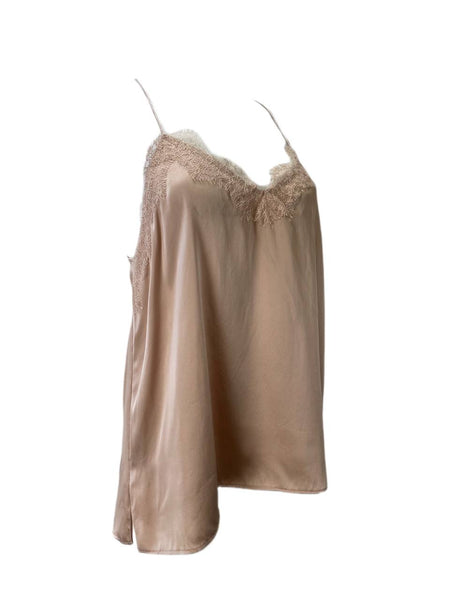 CAMI Women's Pink Racer V-Neck Top # 970 L NWT