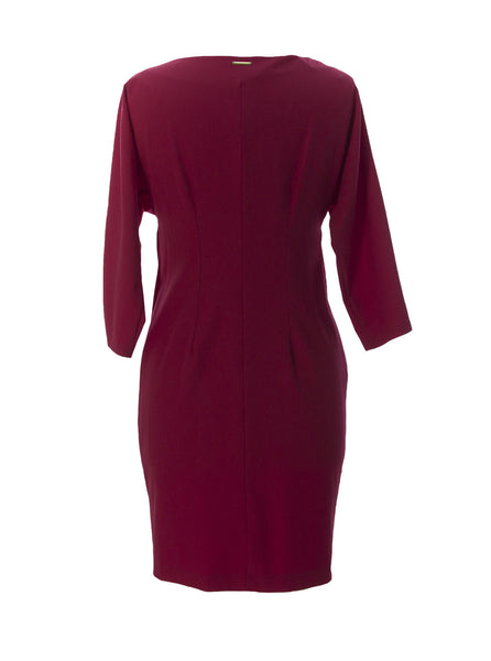 9FASHION Maternity Women's Chantal Dress w/ Buckle, Small, Red