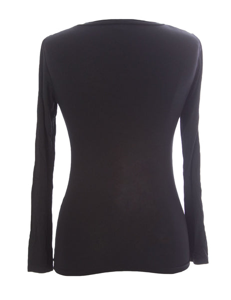 9FASHION Maternity Women's Osama Black Scoop Neck Blouse Sz S/M $68 NEW