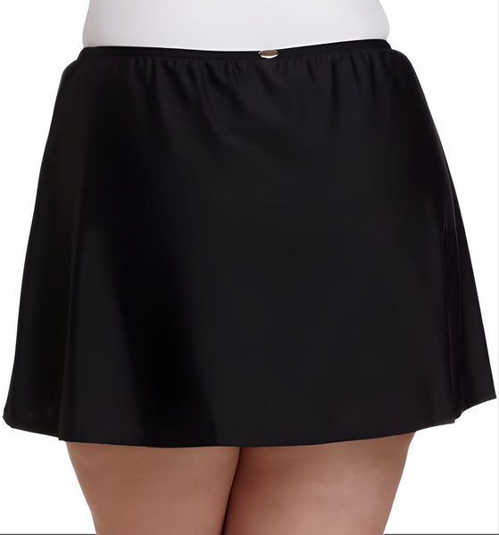 CURVE By SUNSETS Women's Black A-Line Layla Swim Skirt Bottom #96B NWT