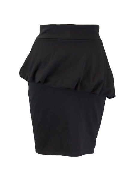 Analili Women's Peplum Mini Skirt, Black, X-Small