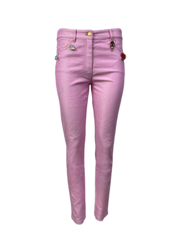 MOSCHINO Women's Pink Mid Rise Jeans #A0301 NWT
